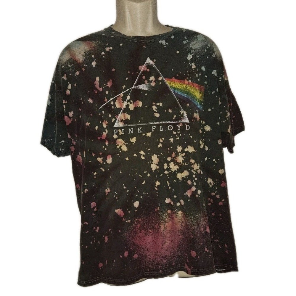 Pink‎ Floyd Dark Side Of The Moon Band Prism Tie Dye T-Shirt Men's L Grunge Y2K